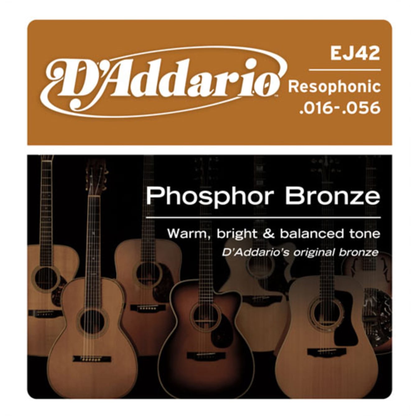 Beginner's Kit for Dobro Guitar - D'Addario EJ42 Resophonic Guitar Strings, 16-56