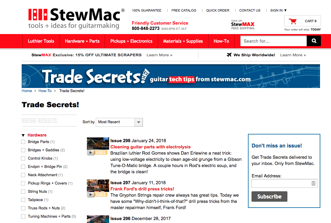 StewMac Guitar Blog