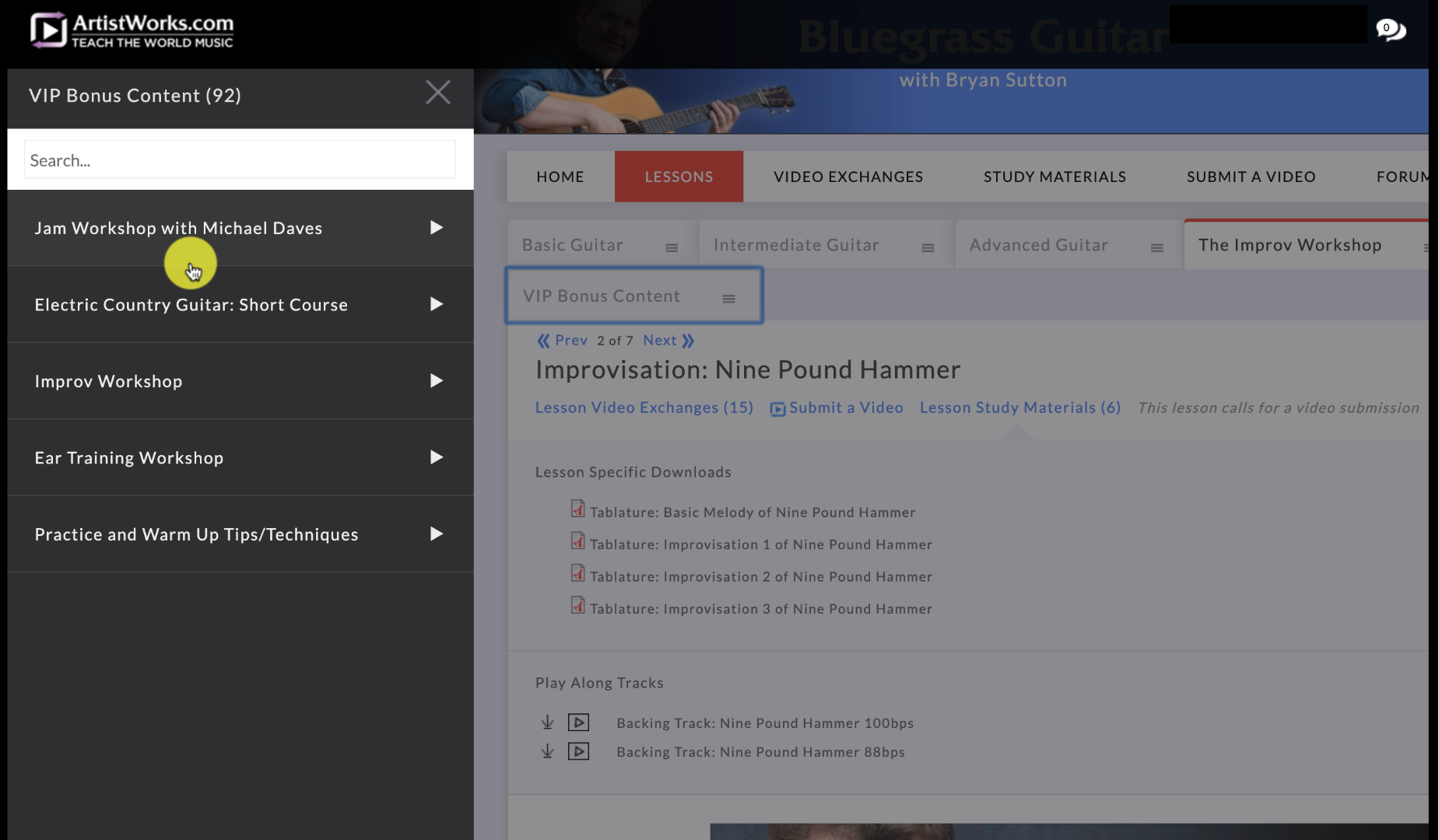 VIP Bonus Content for Flatpick Guitar With Bryan Sutton course materials