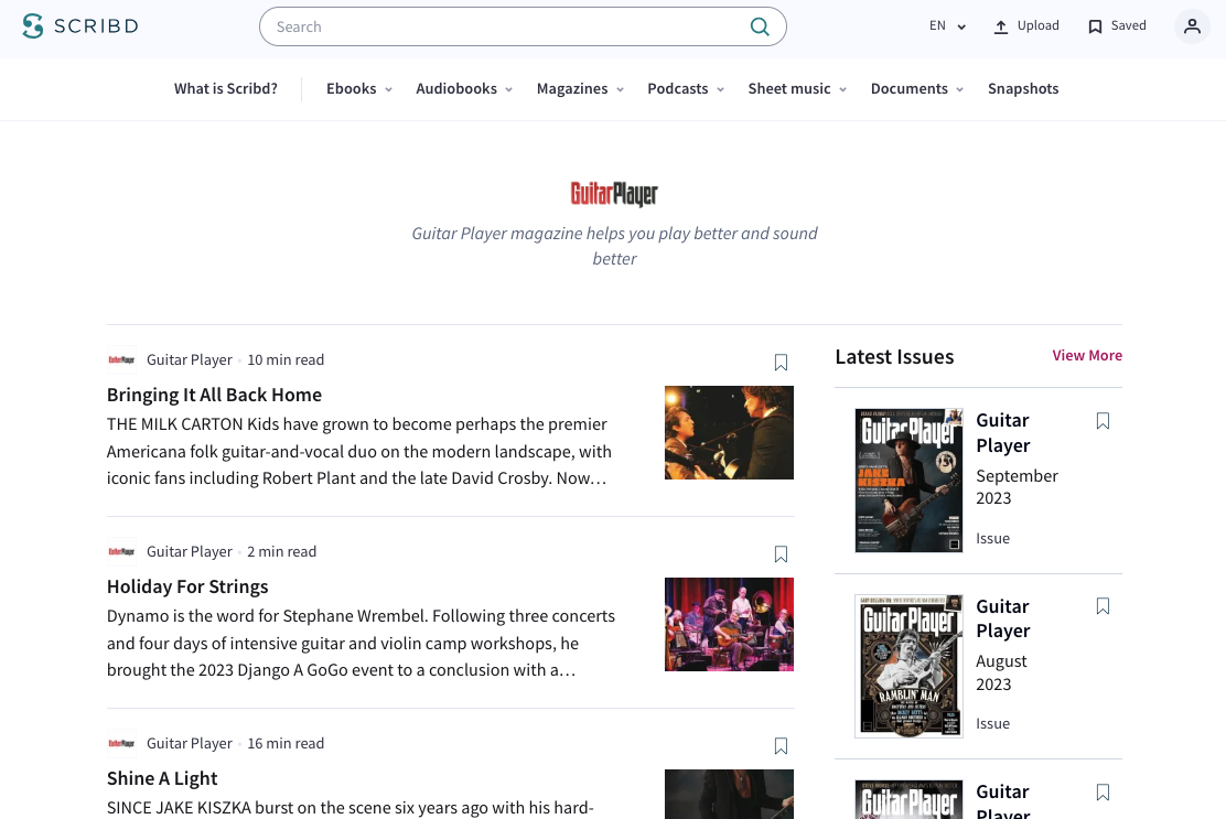 Guitar Player magazine in Scribd.com